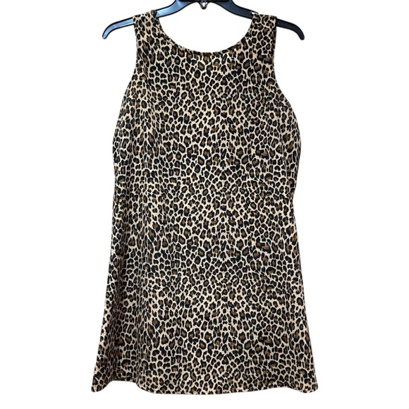 Vintage y2k 90s Women’s Leopard Print Sleeveless Mini Dress - Picture 3 of 10